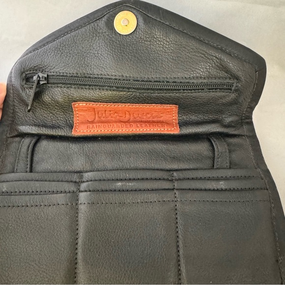 Vintage J. Duseu Leather Bag Purse Black Made In USA - Picture 3 of 9